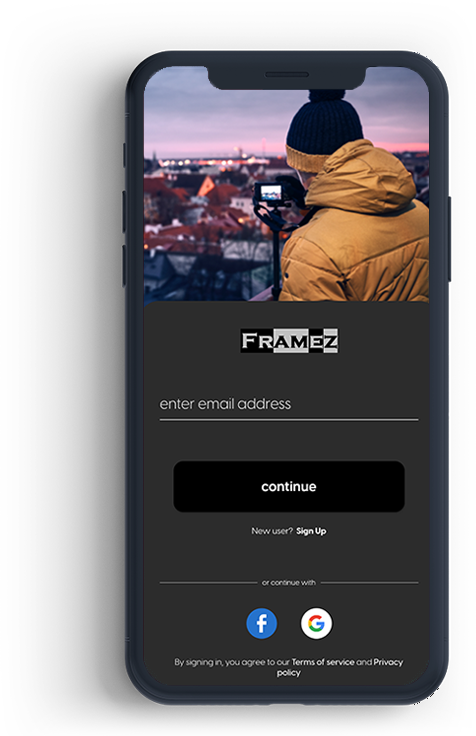 Framez App Screenshot showing photography community features
